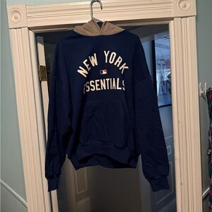 Fear of God Essentials Blue and Tan Hoodie Yankees